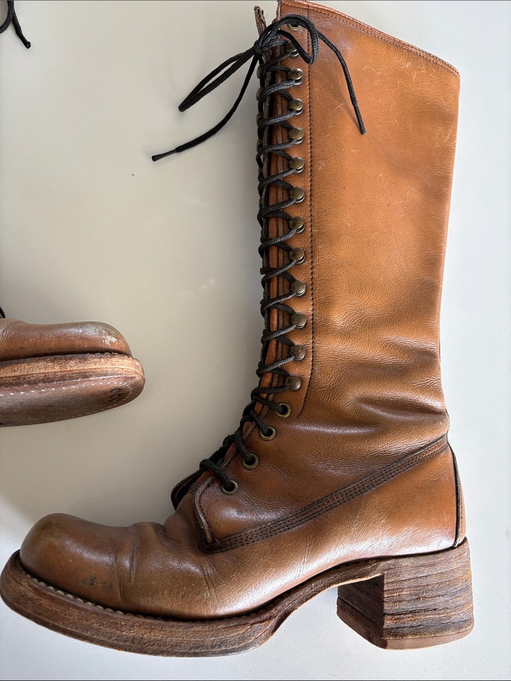 Frye Lace up Boots Black Label Vintage Lace-Up made in the USA Women's Boots - Picture 7 of 17